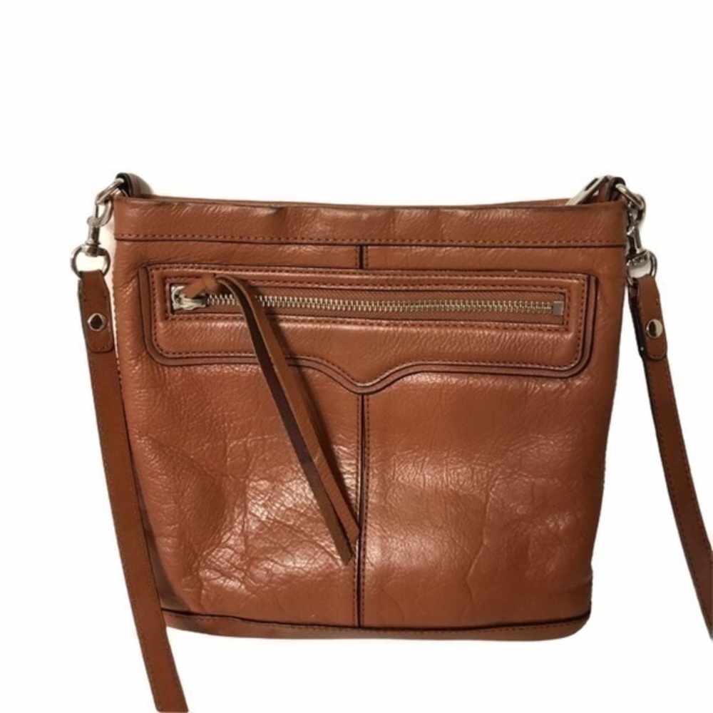 REBECCA MINKOFF brown leather crossbody bag